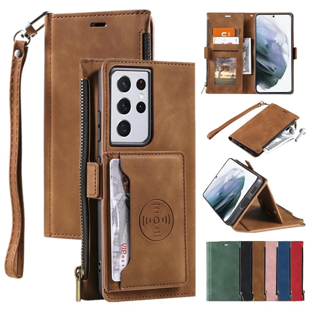 

Case for Samsung Galaxy S21 S20 FE S10 Plus Note 20 Ultra A52 A12 A50 A70 A51 A71 Wallet Flip Phone Bags Luxury Leather Cover