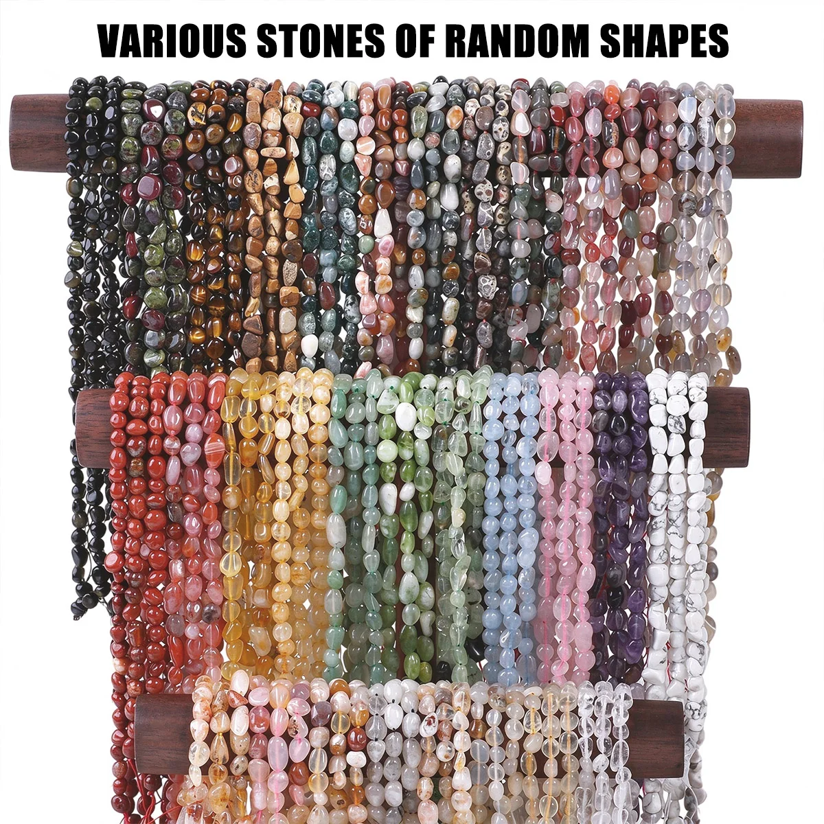 4-6mm 25pcs Stones Assorted Shapes and Styles of Beads Spacer Loose Beads For Jewelry Bracelets Necklace Making DIY Accessories