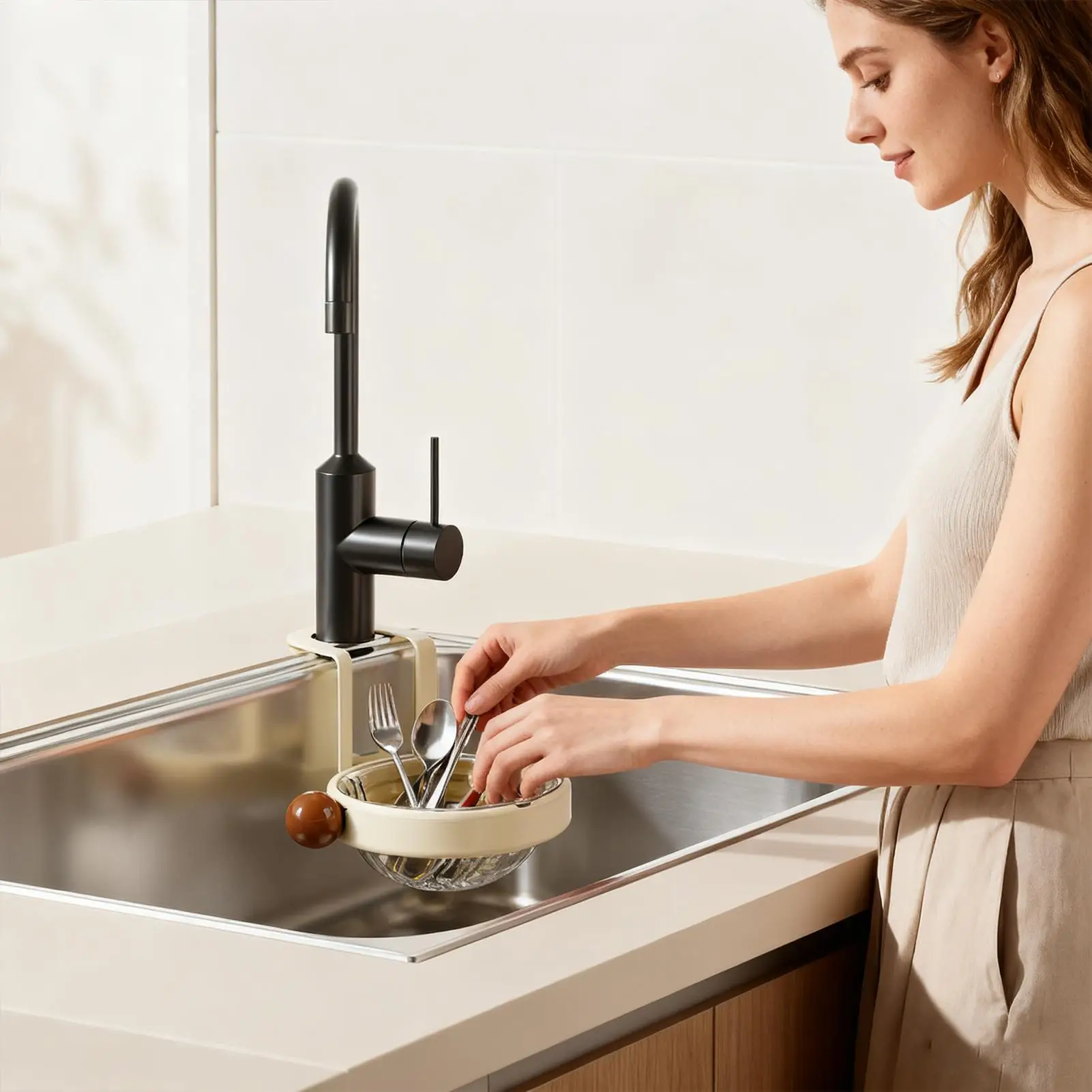 Sink Drain Basket Kitchen Automatic Dumping Filter Kitchen Sink Food Catcher For Home Cooks Busy Parents Apartment Meal Preppers