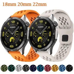 18mm 20mm 22mm hole Silicone Band for Samsung Galaxy Watch 6 5 4 for Huawei GT4 3 GT2 pro bracelet for Garmin Vivoactive 4 strap