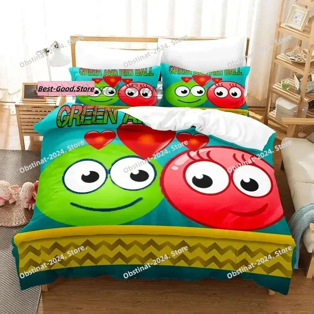 Red Ball Bedding Set Single Twin Full Queen King Size Bed Set Aldult Kid Bedroom Duvetcover Sets 3D Print Kawaii Anime 2022