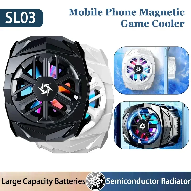 SL03 Universal Mobile Phone Semiconductor Magnetic Cooling Radiator for Tablet Game Cooler for PUBG  IOS Android Cool Heat Sink