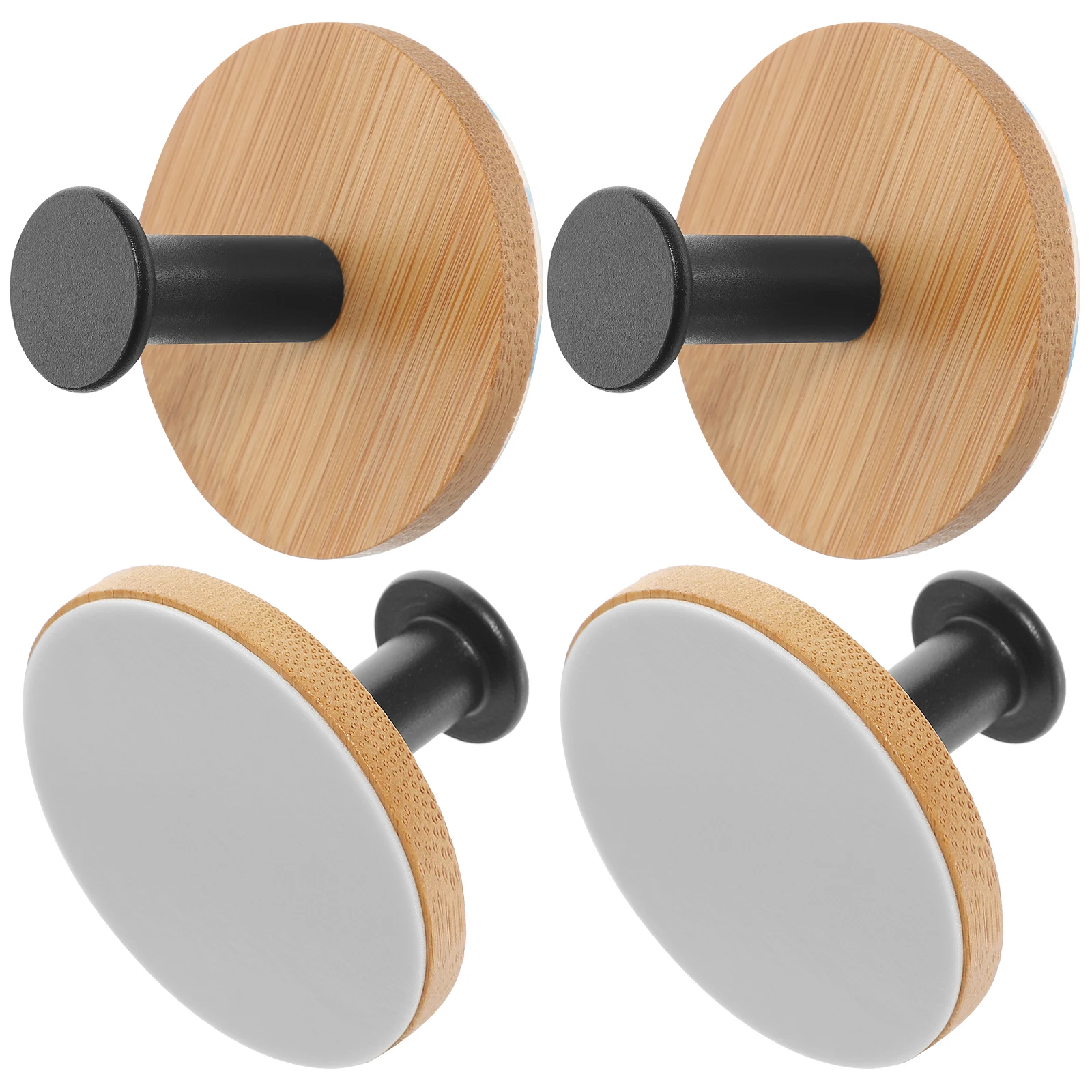 

4Pcs Self Adhesive Hooks Durable Bamboo Wall Hangers for Clothes Coats Hats Adhesive Wall Hook Coat Hook Clothes Hanger