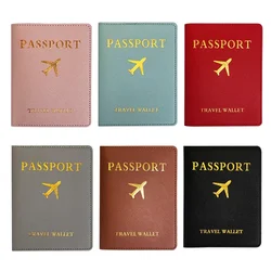 Leather Passport Cover Simple Men Women Wallet Travel Passport Holder Fashion Travel Accessories ID Credit Card Document Bag