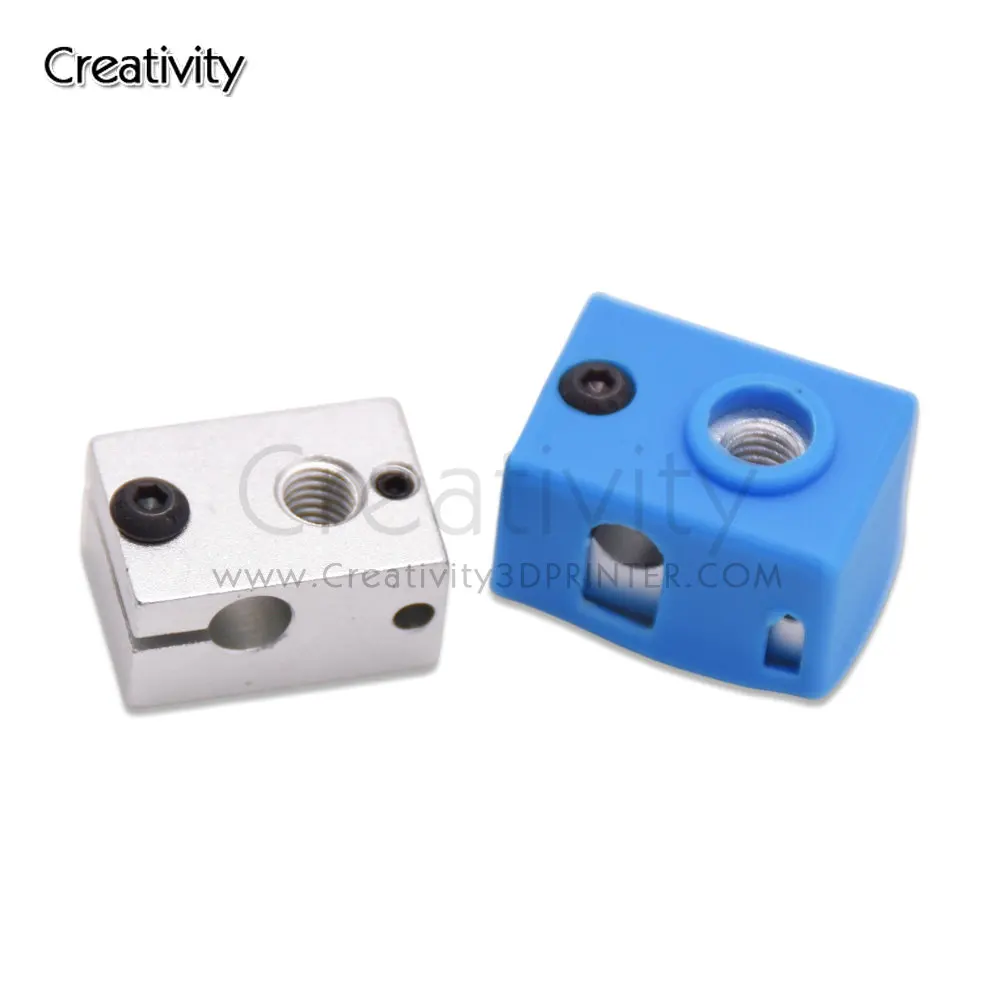 

3D Printer Parts E3D V6 Heater Block Official Aluminum Block To J-head Hotend Bowden Extruder V6 Silicone Sock Heater Thermistor