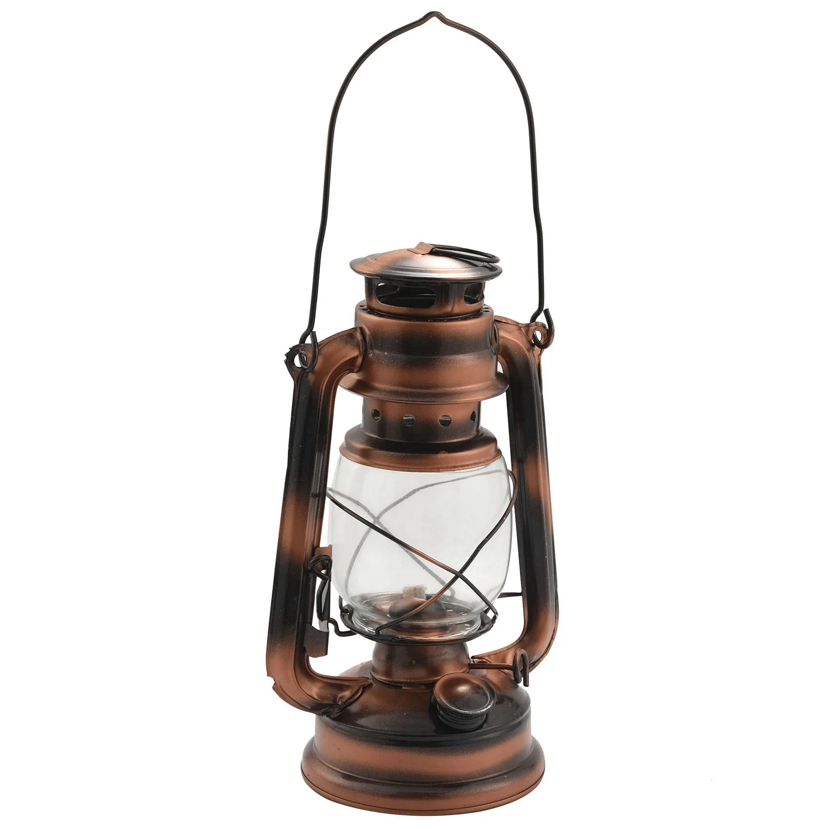 2Pcs 25Cm Iron Antique Bronze Oil Lanterns (Cover) Nostalgic Portable Outdoor Camping Lamp Leak Proof Seal Camping Light