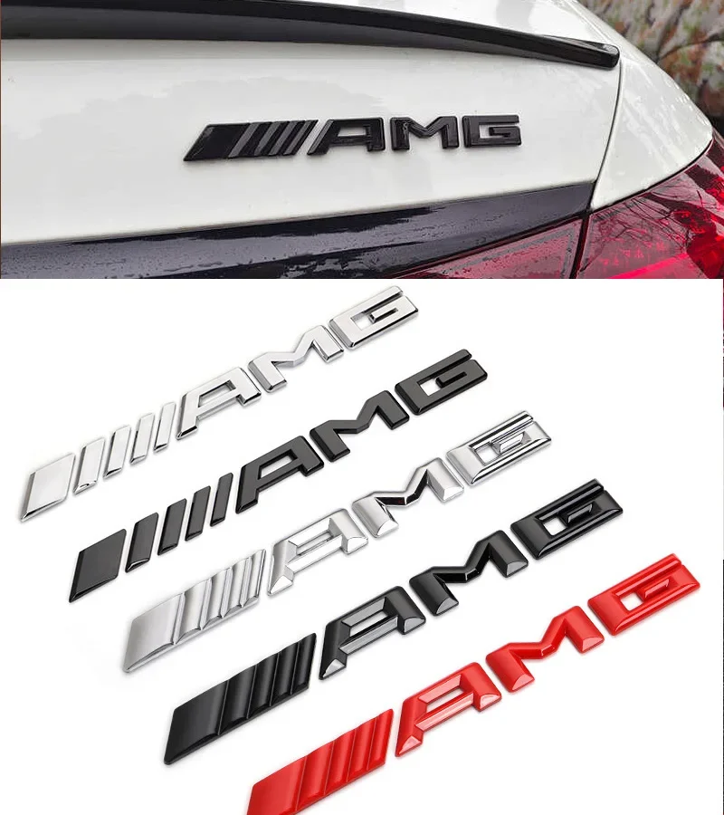 AMG Logo Car Tail Trunk Auto Emblem Sticker Accessories For Mercedes Benz Brabus Smart Maybach W204 GLC CLA W205 W203 W206 W108