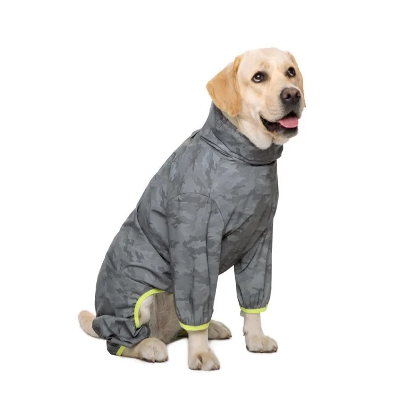

Large Dog Waterproof Reflective Golden Retriever Labrador Jacket Outdoor Pet Four-legged Thin Dog Raincoat