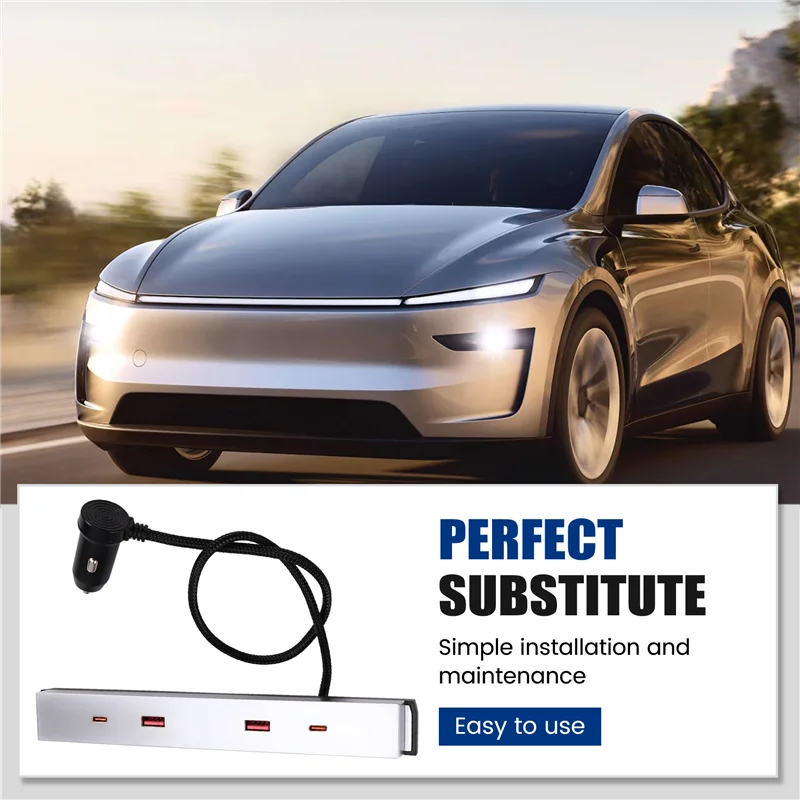 ABDE-For Tesla New Model Y Launch Juniper For 2025 Model 3 Highland For Cigarette Lighter Splitter