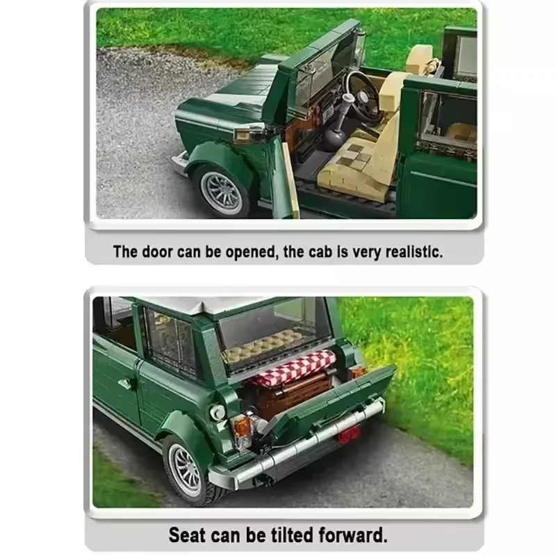 1077 STKS Klassieke Technische Groene Model Bouwstenen Set Compatibel Met 10242 Creatieve Voertuigen Educatief Speelgoed Voor Kinderen Gift