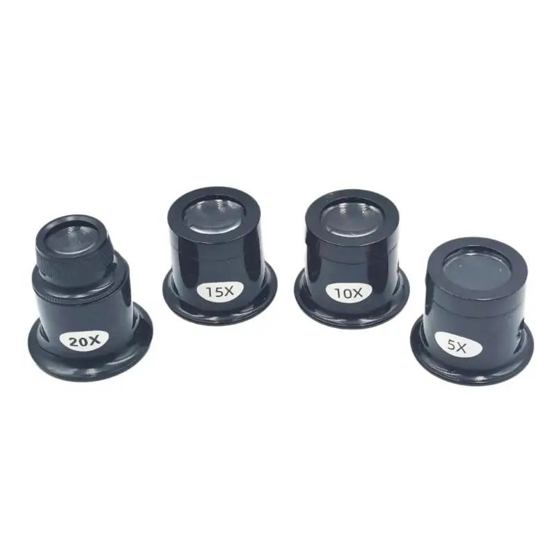Pack Of 4 Jewelry Loupes With 5 10X 15X 20X Magnification For Gemstones Coin Stamps Inspection And Hobbyists D2RD