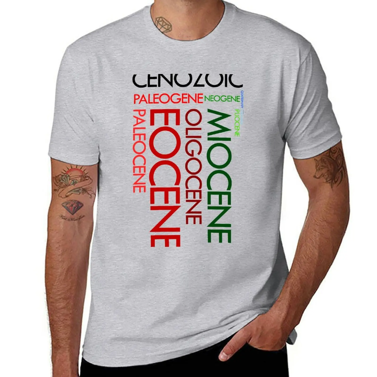 Cenozoic Eras, Ages and Epochs T-Shirt oversized plus sizes graphics mens t shirts pack