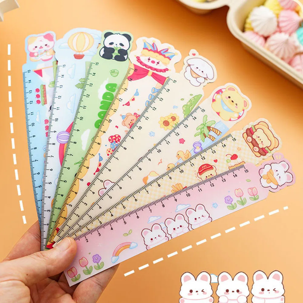 1 Piece Lytwtw's Animals Kawaii Stationery Bend Straightedge Cartoon Drawing Office School Straight Plastic Ruler