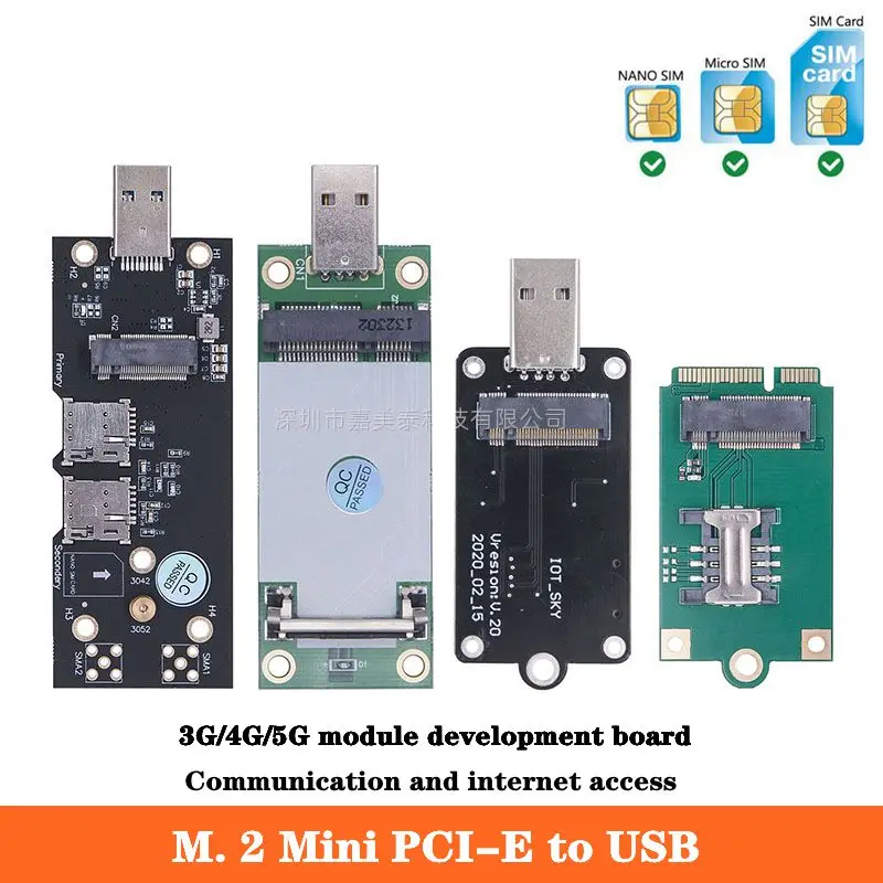 

M. 2 Mini PCI-E To USB 3.0 Adapter Card With SIM Card 3G 4G 5G LTE Module Development Board NANO