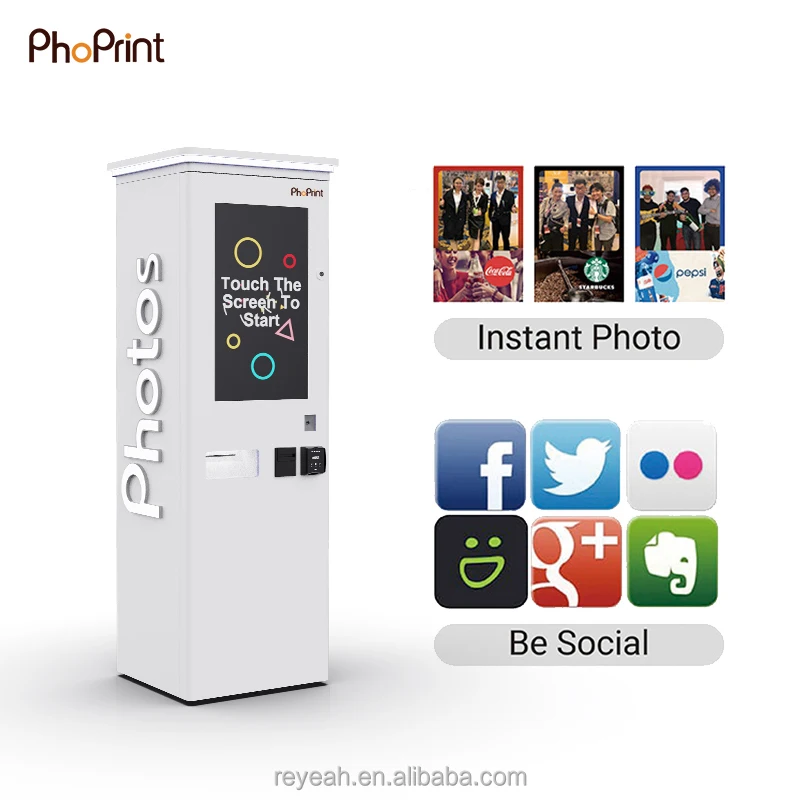 Phoprint بيع المصنع مباشرة مركز التسوق صور كشك Led إطار الدفع كابينة تصوير مع قارئ البطاقات