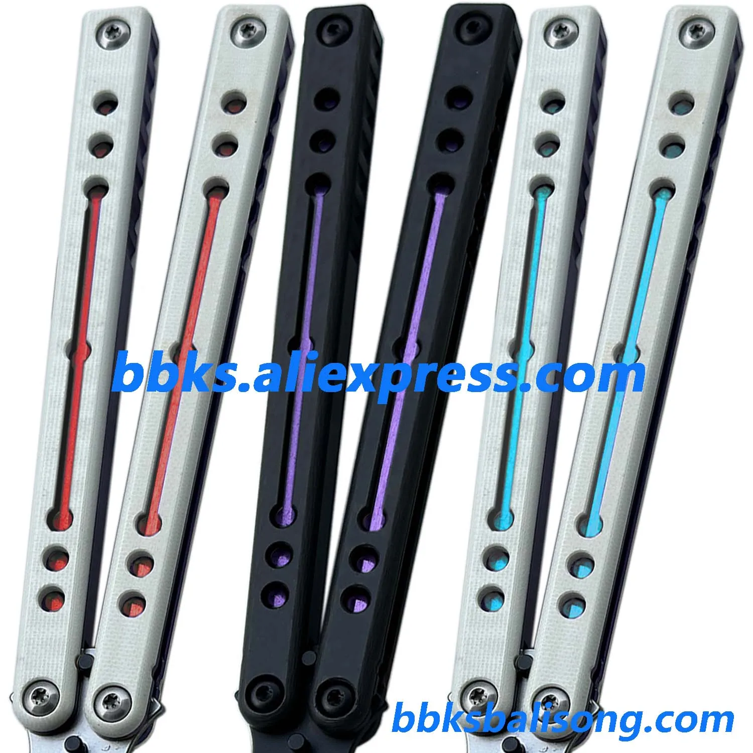 Bewaffneter Hai Nautilus v2 Klon Balisong Trainer G10 7075 Aluminium Griff