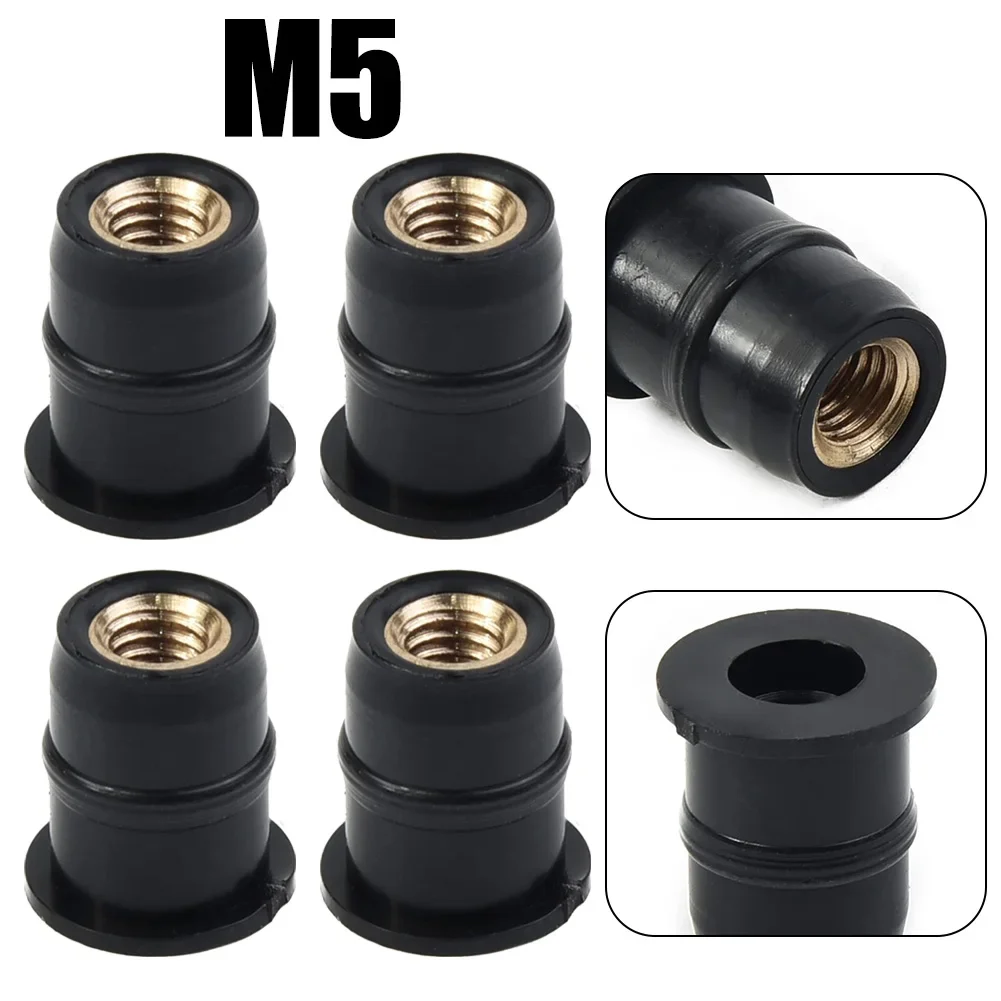 

Windshield Nuts 4PCS Motorcycle Windshield Rubber Nuts Vibration Damper Panel Mounting M5 5mm For Your Scooter