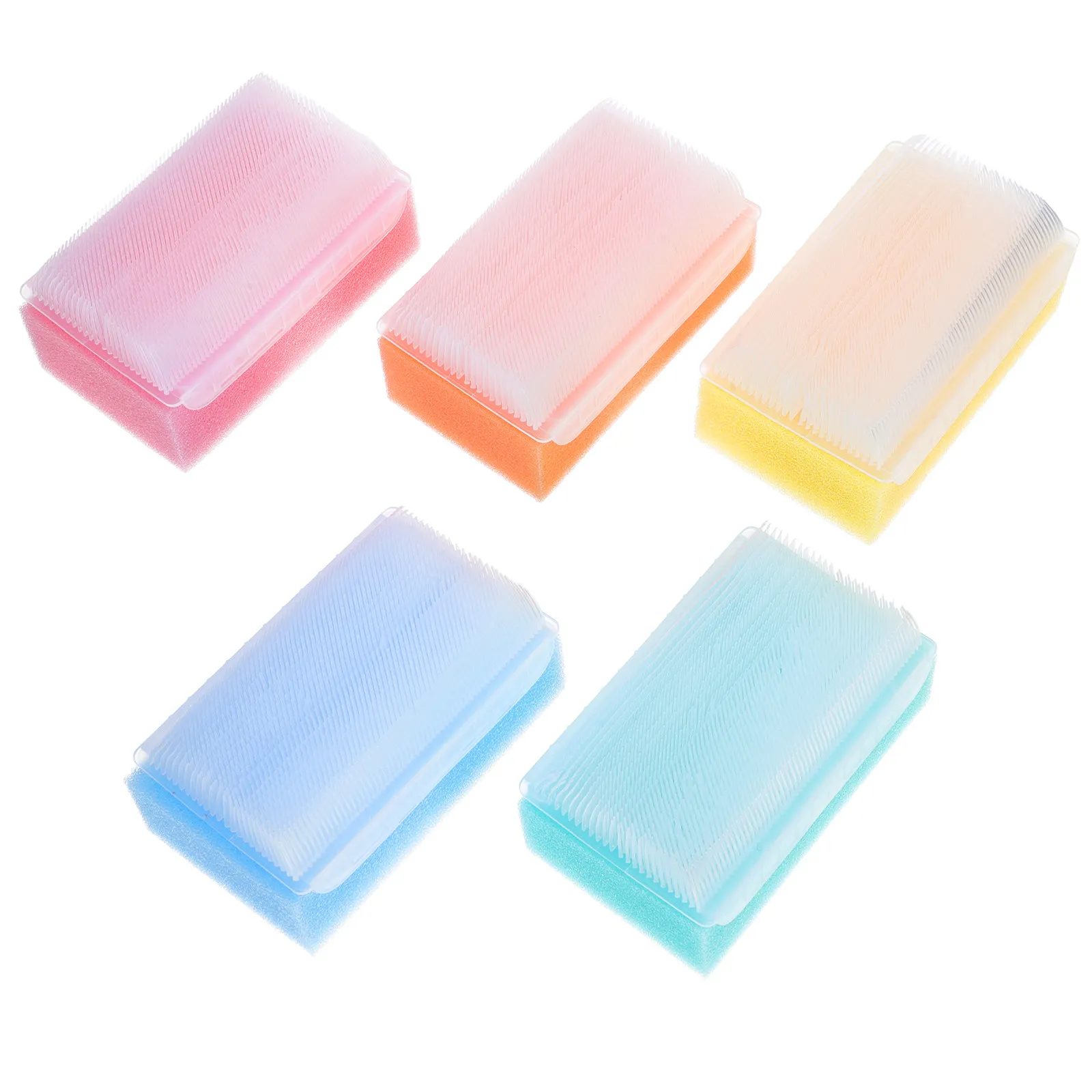 5pcs Tactile Sensory Sponges For Newborn Baby Bath Cradle Cap Scalp Cleaning Hair Scrub Bathing Accessories Health Care