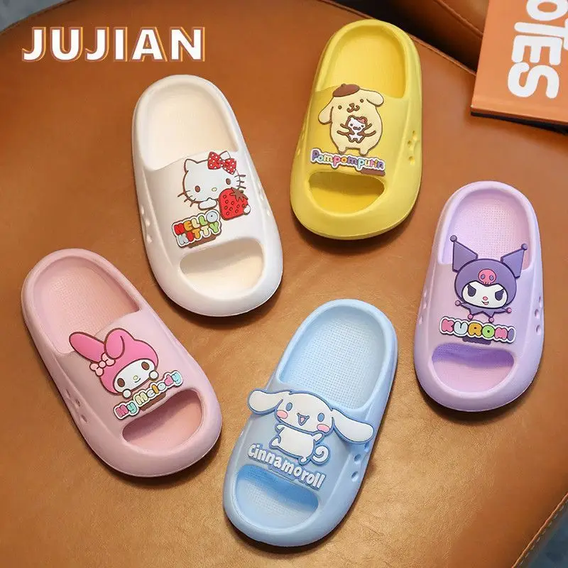 Cute Cartoon EVA Sandals Kawaii Skull Bow Design Summer Beach Slides Non Slip Soft Sole Pool Slippers For Women Teens Gift