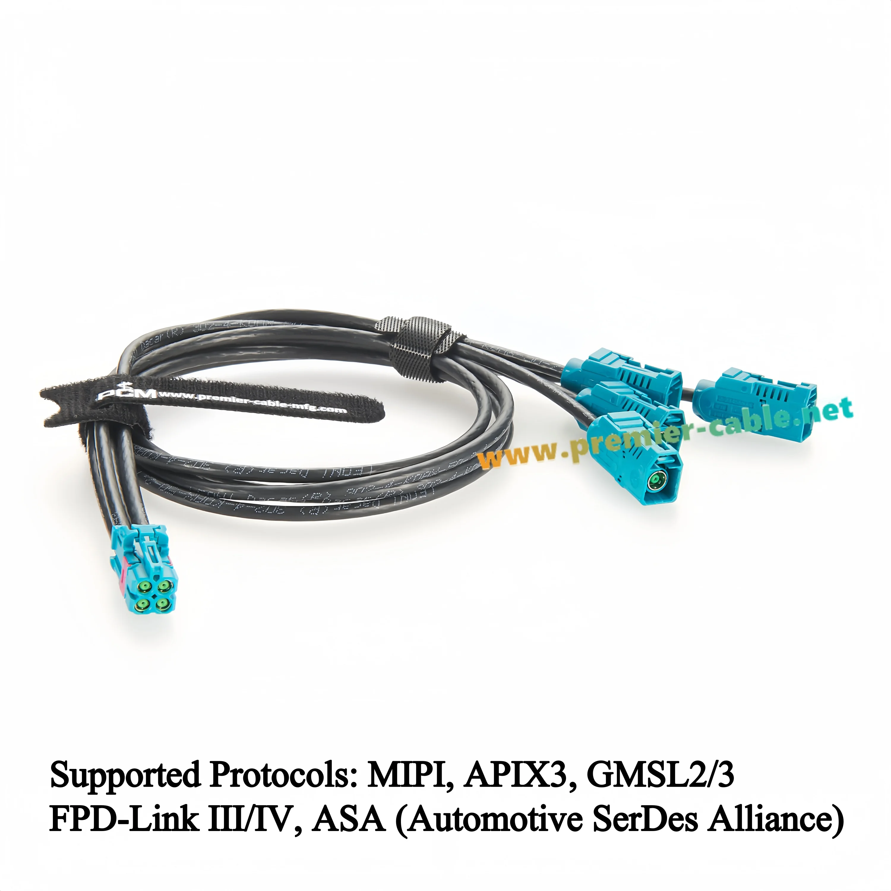 Quad TE Mate-AX Mini Fakra to Fakra Automotive Splitter Cable GMSL2 Camera Cable for NVIDIA Drive AGX Thor, ADAS, Telematics