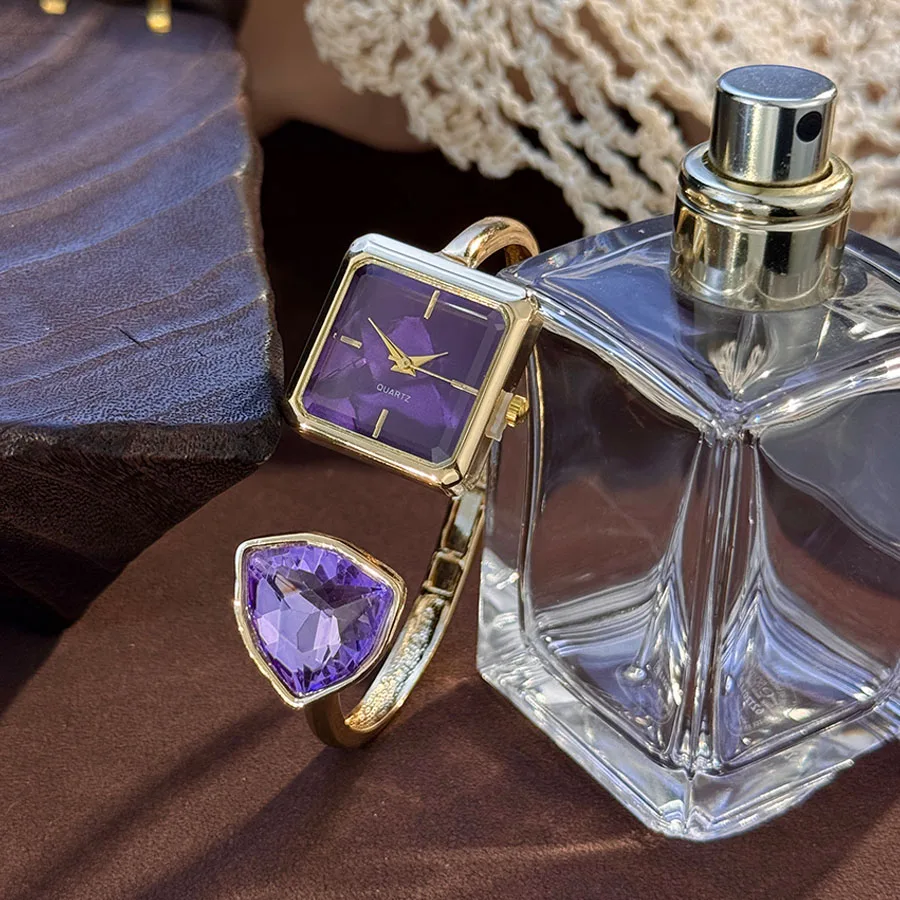 

Новые женские часы с открытым браслетом различной формы с бриллиантами и драгоценными камнями, высококачественные кварцевые наручные часы для ленивого человека, стильные часы