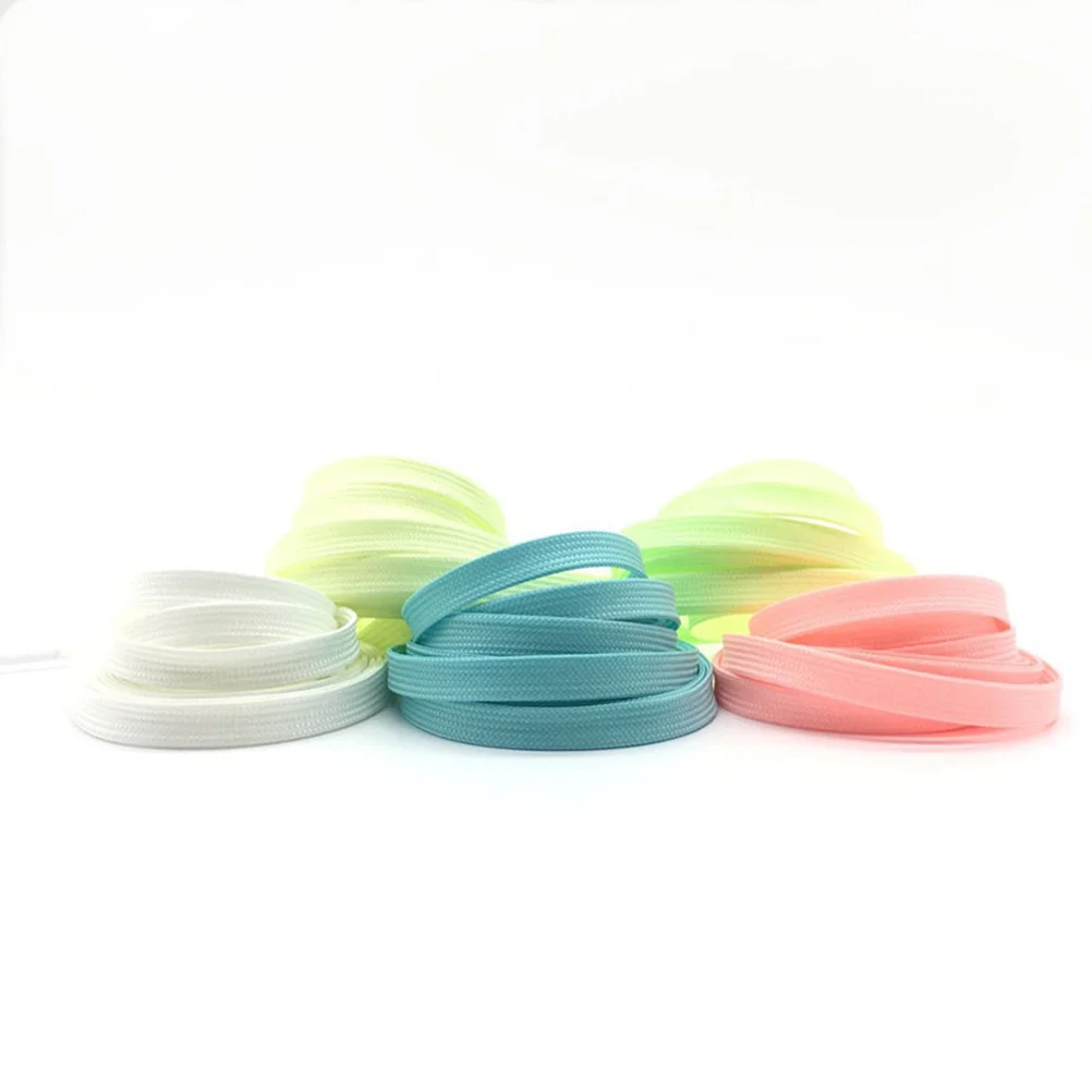 

1Pairs Luminous Fluorescent Shoelace Light Yellow Glow in The Flat Shoe Lace Night Replacement Sneaker Laces
