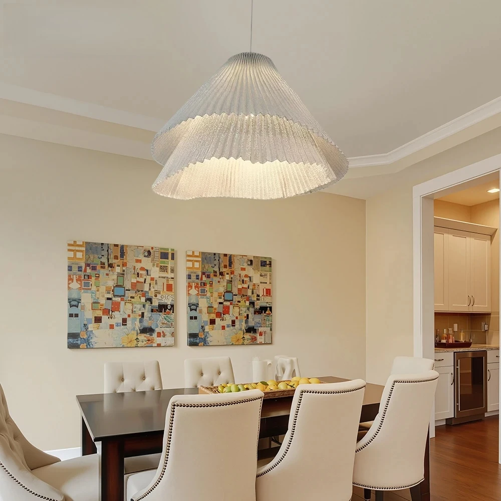 Nordic Chrome Stainless Steel Chandelier For Kitchen Table Bedroom Dining Room Modern Pendant Lamp Double Layers Hanging Light