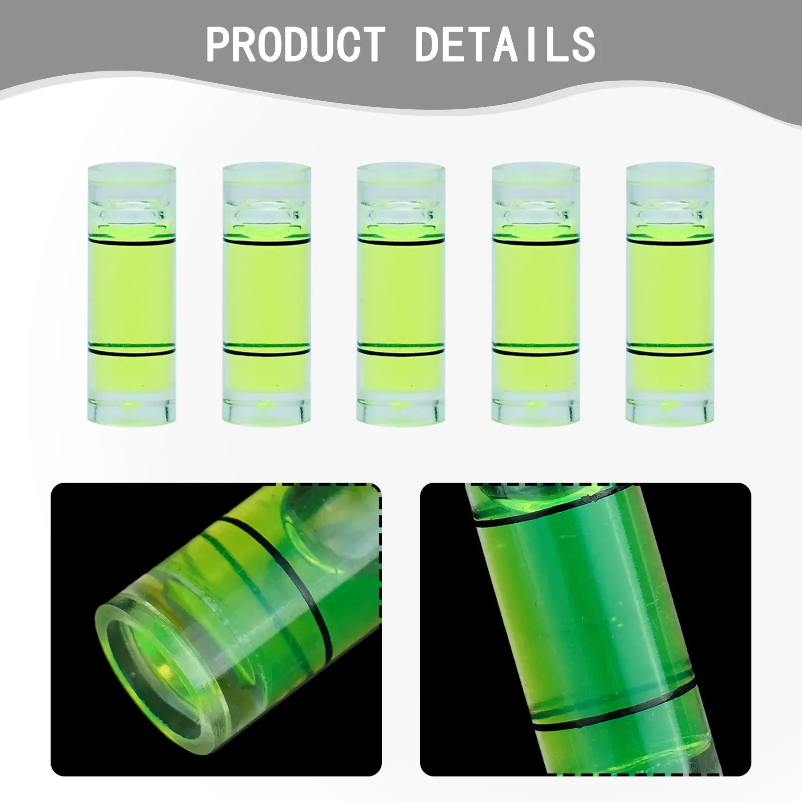 5pcs Bubble Leveler Mini Level-Mini Bubble Spirit Level Cylinder Level Precision Level  Horizontal Bead Level Measuring Tools