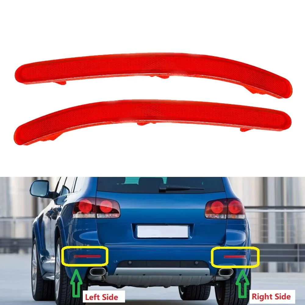 2Pcs Rear Bumper Reflector Light Lamp Cover Brake Stop Lamp 7L6945106A, 7L6945105A For VW Touareg 7L 02-06 Turn Signal Fog Lamp