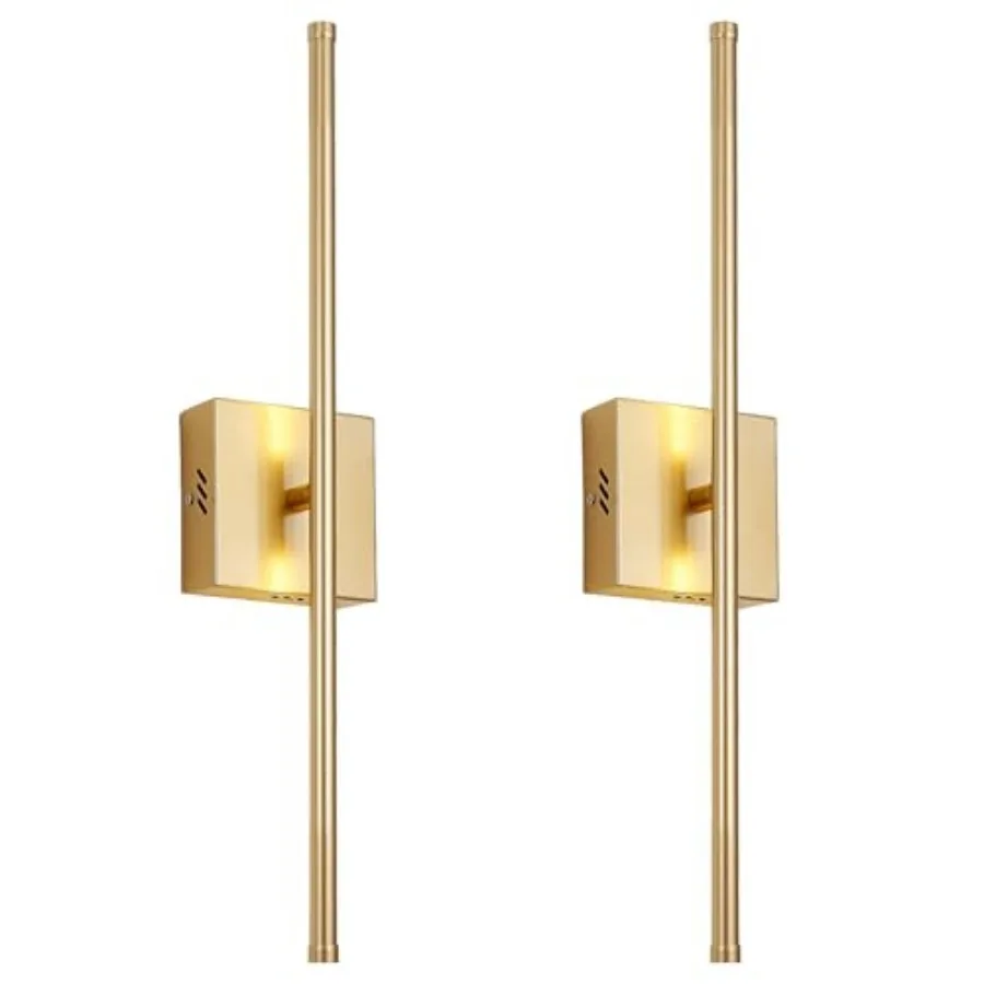 Hardwired Wall Sconces Set of Two, 3000K Warm White Dimmable Modern Wall Sconces, 350° Rotate LED Light Fixtures Wall Lamp for