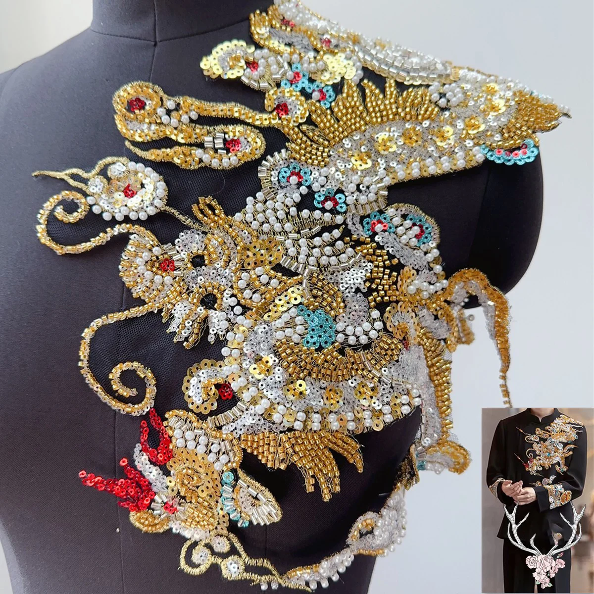 

One Set Big Size Handmade Sew on Patch Embroider National Style Patch for Garment DIY Decoration Accessories