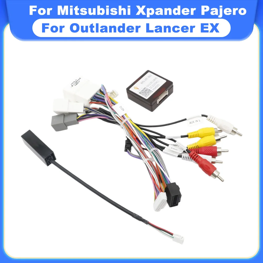Car Radio Cable for Mitsubishi Xpander Pajero Outlander Lancer EX Wire Harness Rockford Fosgate Amp RP5-MT-002 CANBus Decoder