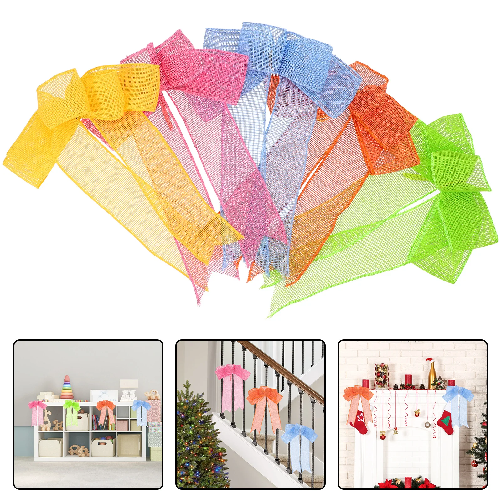 

5pcs Colorful Bows Decor 18X25Cm Diy Ribbon Bow Back To School Party Summer Decoration Craft Accessories For Wreaths Wall Door