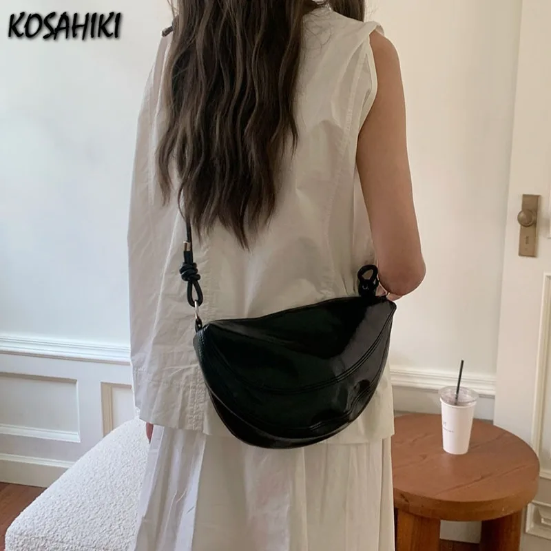 

Korean Vintage All Match Underarm Bag Casual Simple Fashion Ins Handbags Women Y2k Aesthetic Solid Shoulder Handbags Streetwear