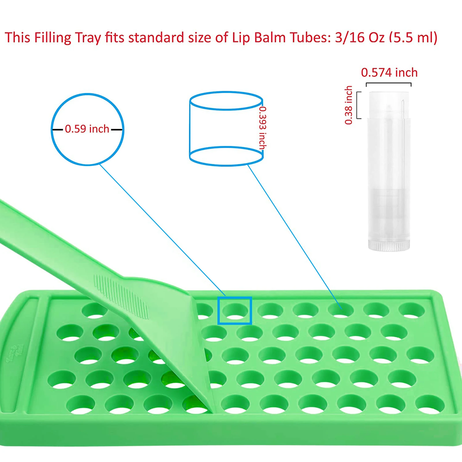 Lip Balm Crafting Kit Includes Lip Balm Pouring Tray Spatula Set 50 White 0.15oz 5g Lipgloss Tubes DIY Lipstick Filling Tools