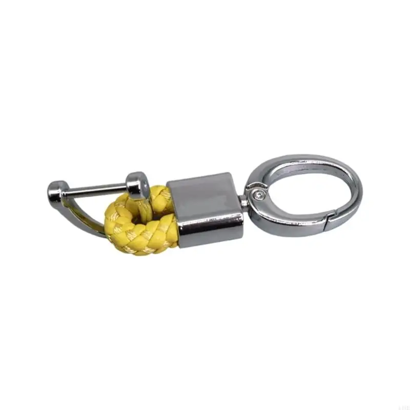 448E Vintage Leather Keychain Vintage Rings Fashion Hanging Pendant Alloy Texture for Car Keys and Accessories