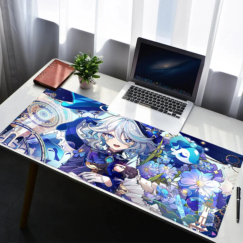 

Mouse Pad Non Slip Rubber Mousepad Laptop Gamer Cabinet Keyboard Pad Office Computer Gaming Desk Genshin Impact Furina Mouse Mat