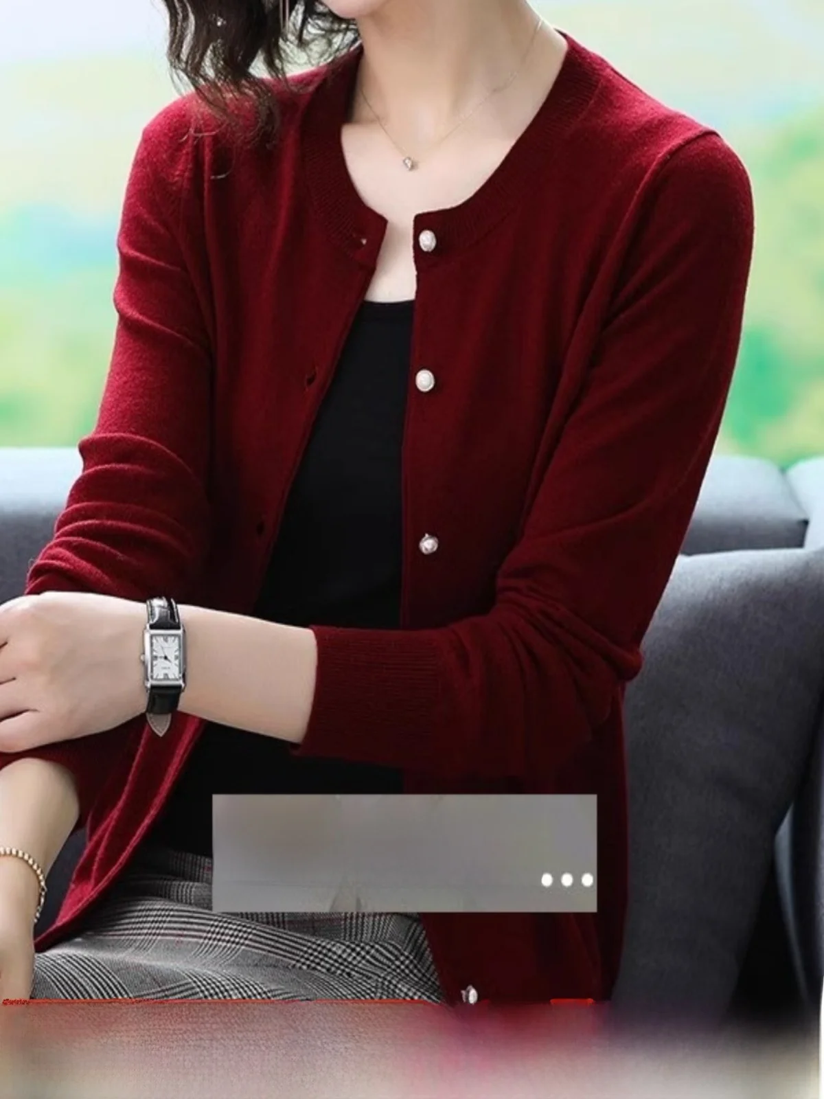 

Кардиган женский вязаный из 100% шерсти, с открытым передом, приталенный, с высокой талией, с длинными рукавами, круглым вырезом, не деформируется