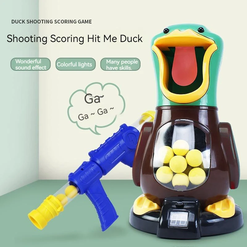 

Hungry Shooting Duck Toys Air-powered Gun Soft Bullet Ball With Light Electronic Scoring Battle Games Funny Gun Toy For Kids