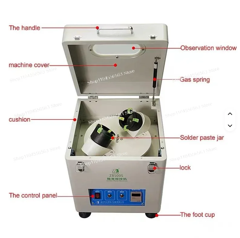 

ZB500S High Speed Solder Paste Mixer 1000g Efficient Industrial Automatic Pcb Solder Paste Mixer For SMT PCB Production Line
