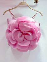 2026 3D Floral empalmado diseñador Sling Tops Color sólido espalda descubierta ajustado chaleco Sexy moda novedad de verano Ropa
