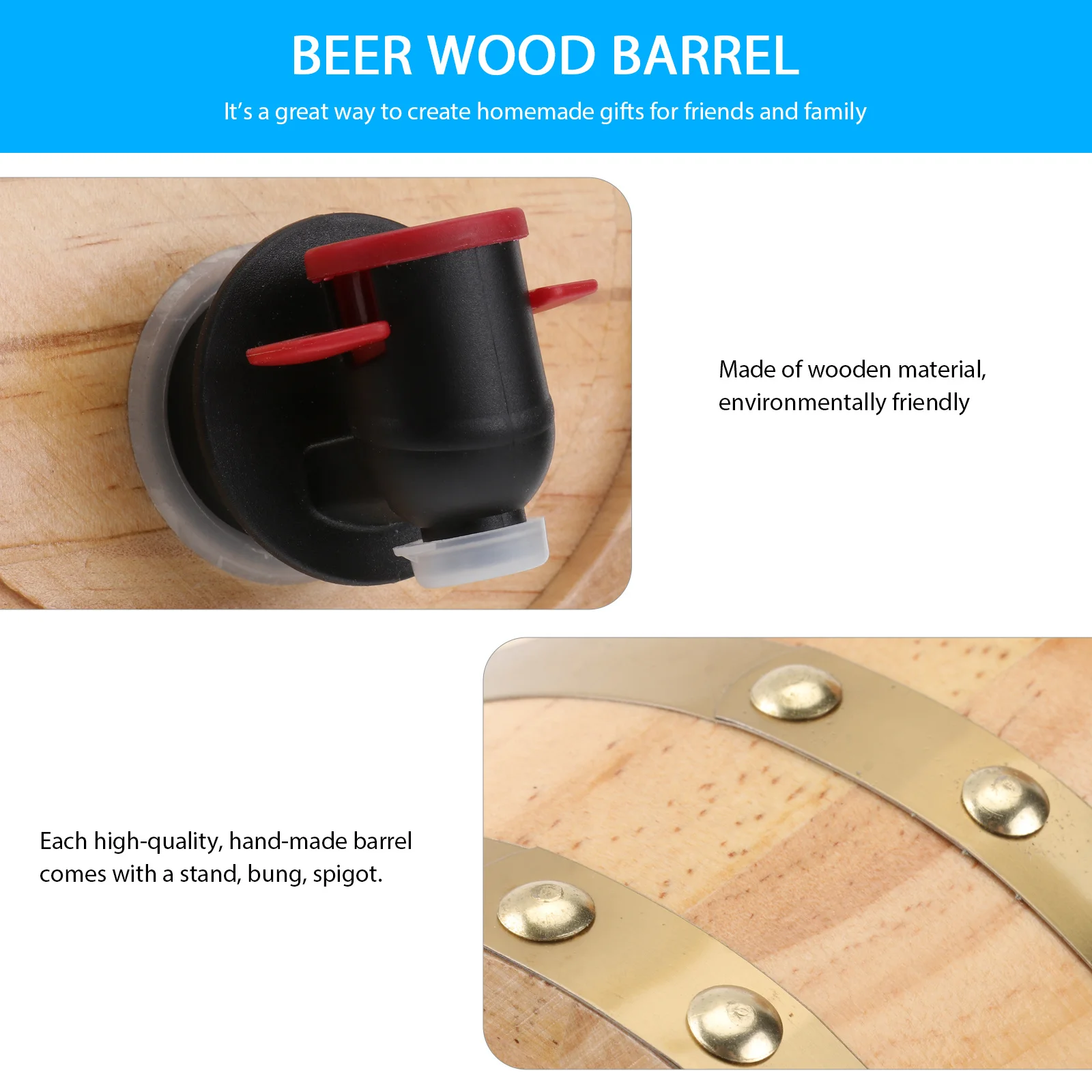 

Wooden Wine Barrel Set Red Finish With Stand Spigot Bung For Home Decor Beer Storage Bucket Practical Wood Bucket Wine Container