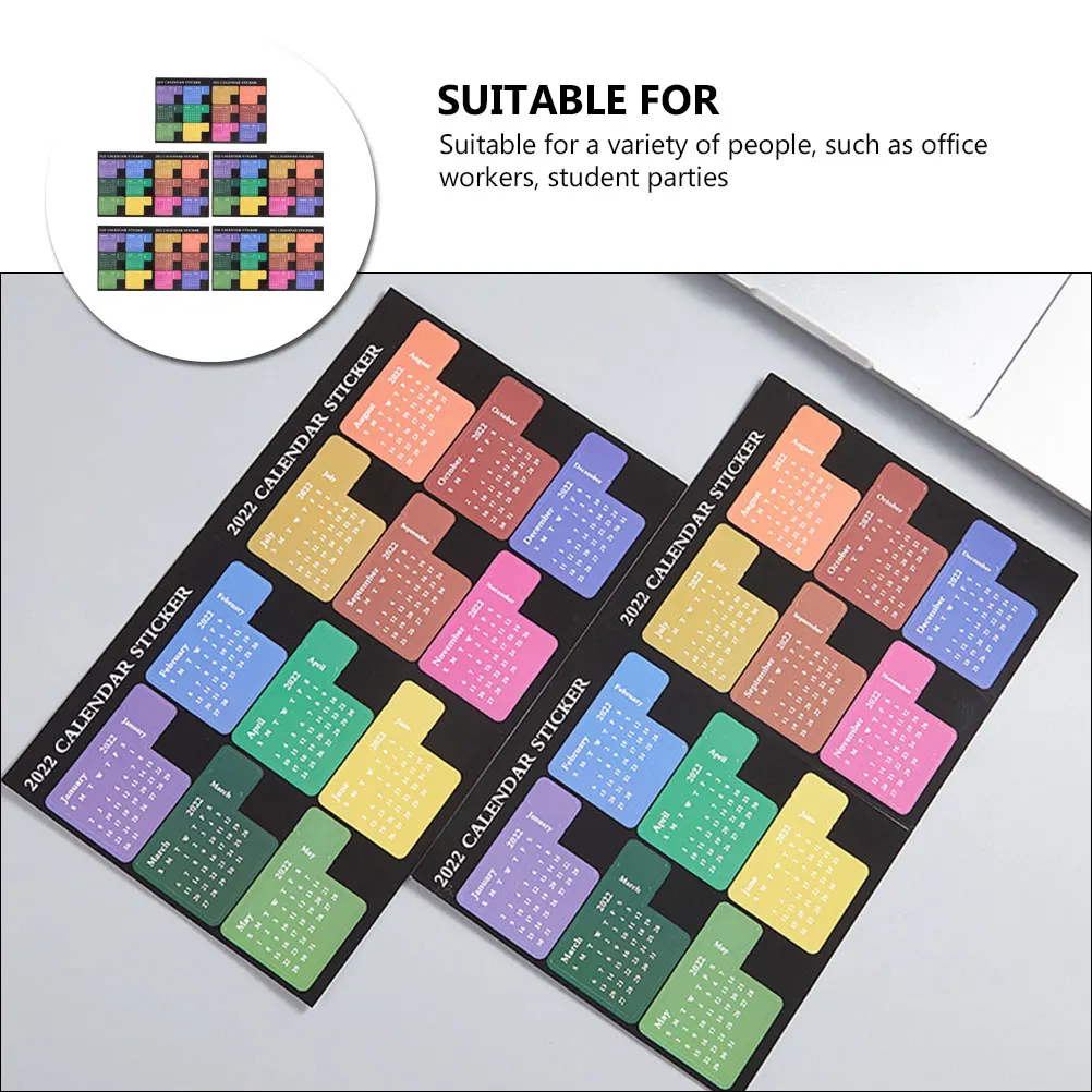 

5pcs Label Color Index Fluorescent Student Use Sticker Practical Label Office Supplies Month Sticker Notebooks