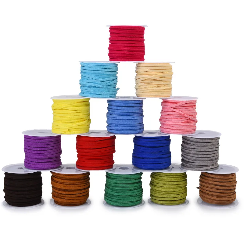 5M Leather Suede Braided Cord Korean Velvet Leather 2.5mm Cord Handmade Thread String Rope DIY Jewelry Making Supplies Wholesale