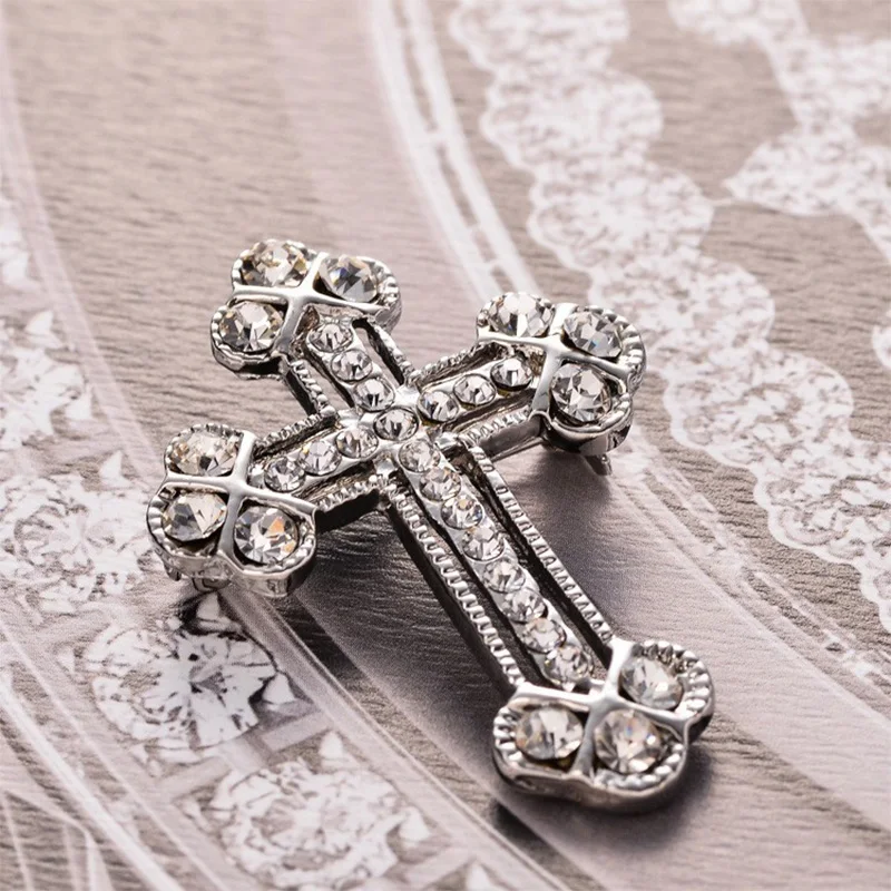 2023 New Fashion Rhinestone Brooch Pins,Cool Men Cross Brooches for Men Broche Vintage Scarf Buckle Pin Brouch Broach Accessory