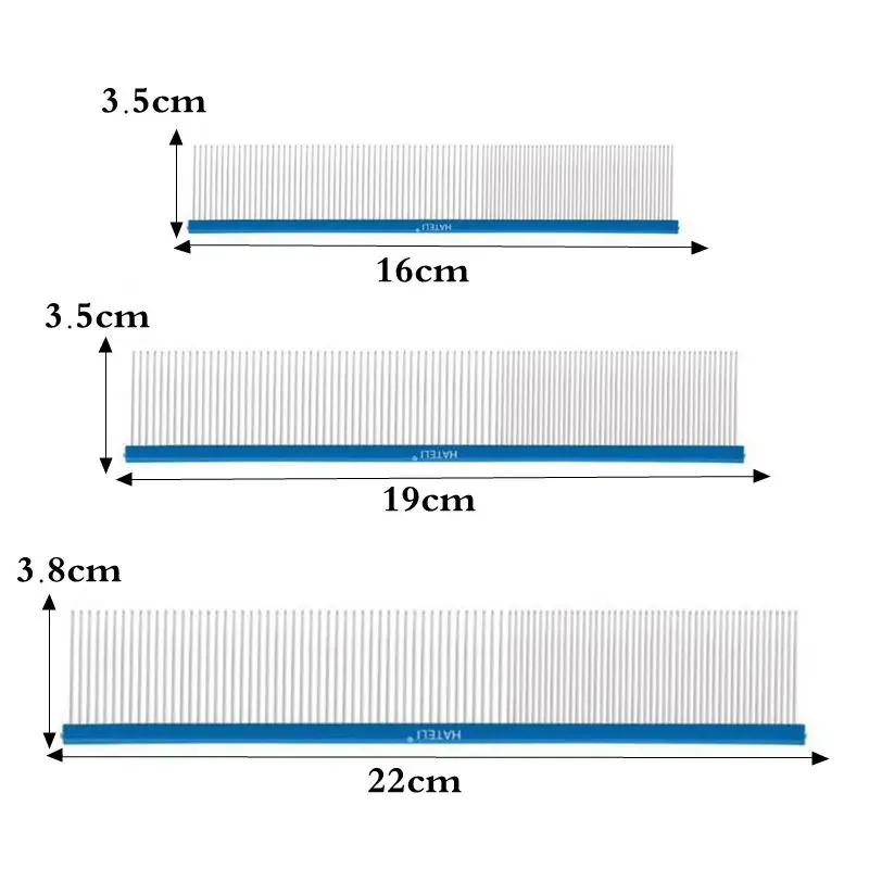강아지용 알루미늄 그루머 빗 그루머, 반려동물 빗, 헤어 브러시, 고양이 개 그루밍 빗, 개 헤어 케어 빗, 16 cm, 19 cm, 22cm