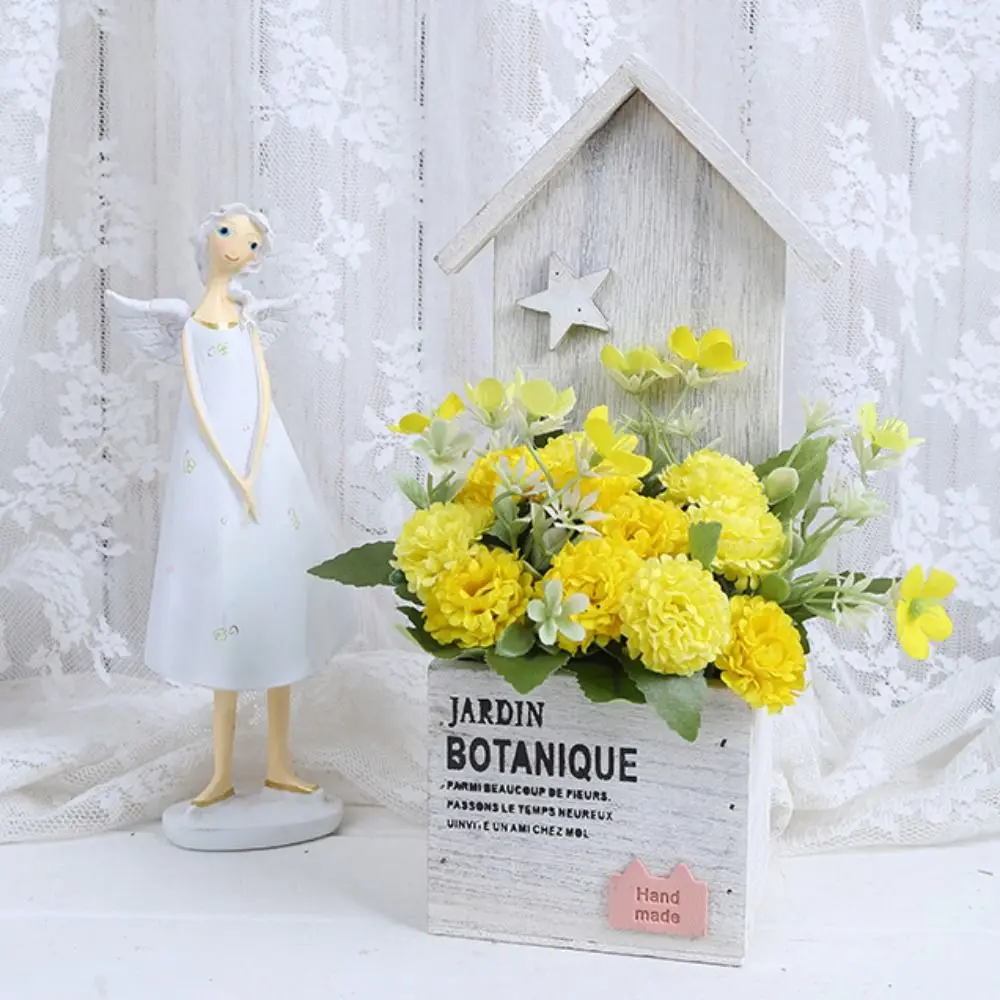 

Wooden Flower Pot Vintage House Shaped Flower Arrangement Container Creative Multi-Function Storage Box Tea Table