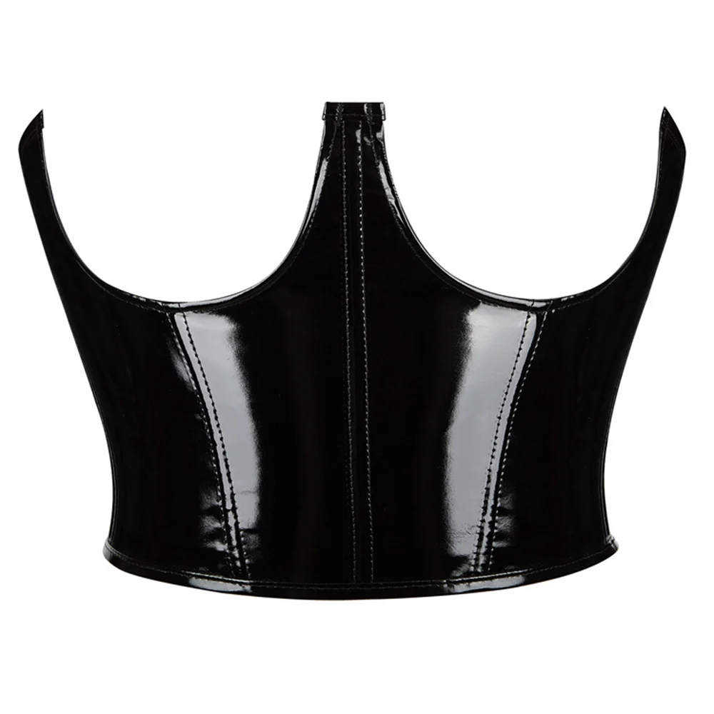 

Sexy Gothic PU Leather Corset Top Women Underbust Curve Shaper Waist Trainer Slimming Bustiers Crop Top Girdle