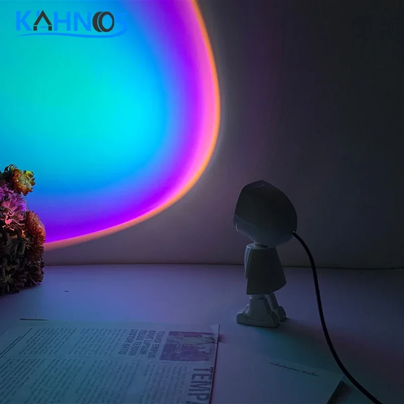 

USB Astronaut Robot Rainbow Projection Sun Lamp Table Night Light Sunset Lamp Infinite Dimming Bedroom Atmosphere Light