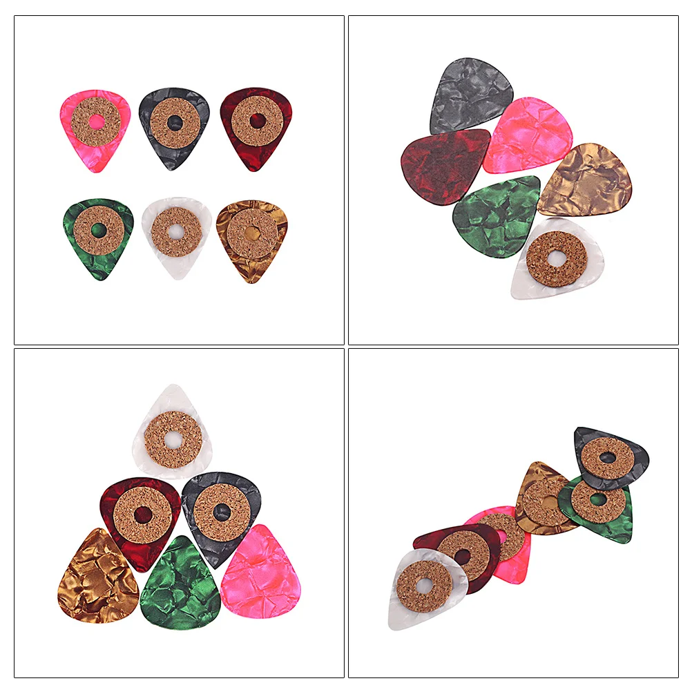 

6pcs Guitar Picks Colorful Non-slip Grip Cork Tape Guitar Picks for Guitar Bass Ukulele Mandolin Banjo (0.5mm)
